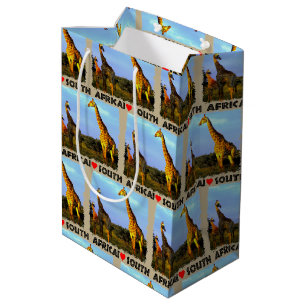 Bolsa De Regalo Mediana I Heart South Africa Giraffe Herd