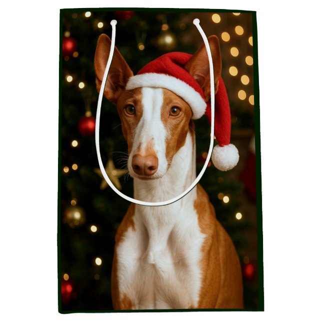 Bolsa De Regalo Mediana Ibizan Hound Holiday  (Anverso)