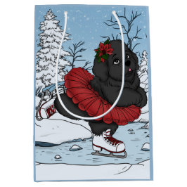 Bolsa De Regalo Mediana Iceskating Newfoundland Puppy Winonderland