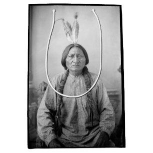Bolsa De Regalo Mediana Icono Americano Nativo: Líder Lakota Toro Sentado