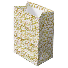 Bolsa De Regalo Mediana Iconos elegantes de Navidades Purpurinas de oro