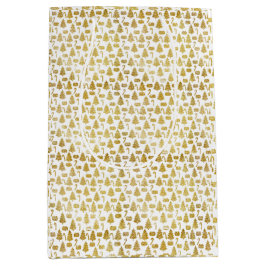 Bolsa De Regalo Mediana Iconos elegantes de Navidades Purpurinas de oro