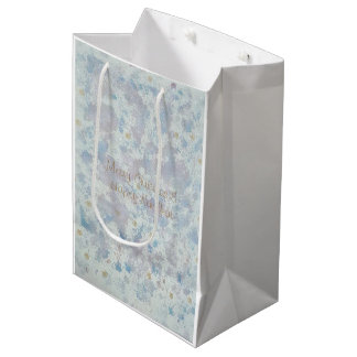 Bolsa De Regalo Mediana Icy Frost Pewter Copo de Nieve Navidad Feliz Año N