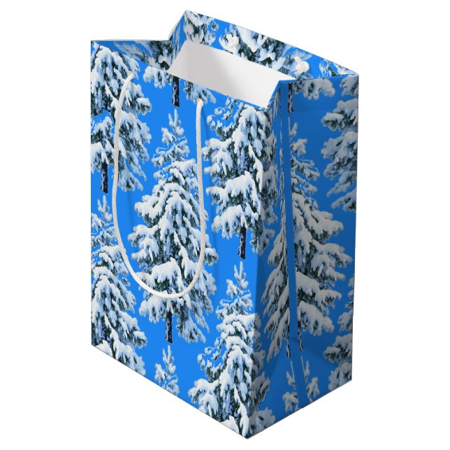 Bolsa De Regalo Mediana Icy Tree Dreams Snowy Forest (Angulo reverso)