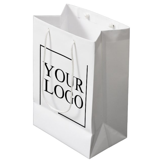 Bolsa De Regalo Mediana Idea Personalizado Boda personalizada Añadir logot (Angulo Anverso)