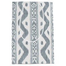 Ikat azul polvoriento y crema, raya tejida