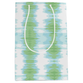 Bolsa De Regalo Mediana Ikat Brillante en Verde y Aqua
