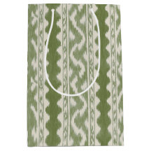 Ikat verde y crema, Bandas Escalonadas