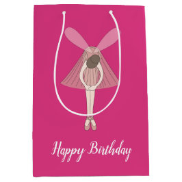Bolsa De Regalo Mediana illusima Ballerina Fairy Pink with Text