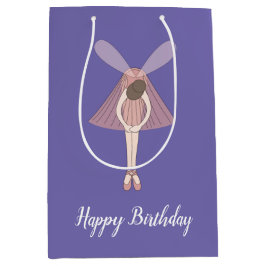 Bolsa De Regalo Mediana illusima Ballerina Fairy Purple con texto