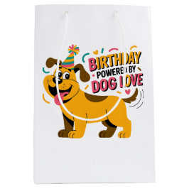 Bolsa De Regalo Mediana Ilustración de fiesta de cumpleaños con amor por l