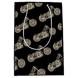 Bolsa De Regalo Mediana ilustracion de motocicleta de color negro para mot