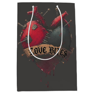 Bolsa De Regalo Mediana Ilustración gótica de corazón anatómico "Los besos