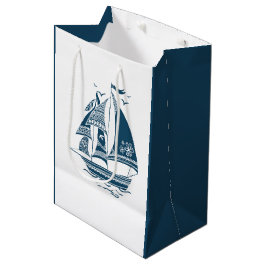 Bolsa De Regalo Mediana Ilustracion Náutico Navy-Blue Wind