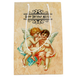 Bolsa De Regalo Mediana Ilustracion Vintage Ephemera Angel Cherubs