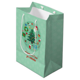 Bolsa De Regalo Mediana Ilustraciones de Navidad Fiesta