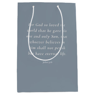 Bolsa De Regalo Mediana Imagen del versículo bíblico Juan 3:16