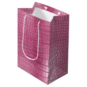 Bolsa De Regalo Mediana Impresión de animales de enlace rosa