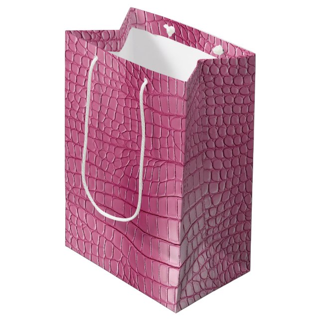 Bolsa De Regalo Mediana Impresión de animales de enlace rosa (Angulo Anverso)