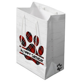 Bolsa De Regalo Mediana Impresión de la ruta de acceso Tartan Plaid