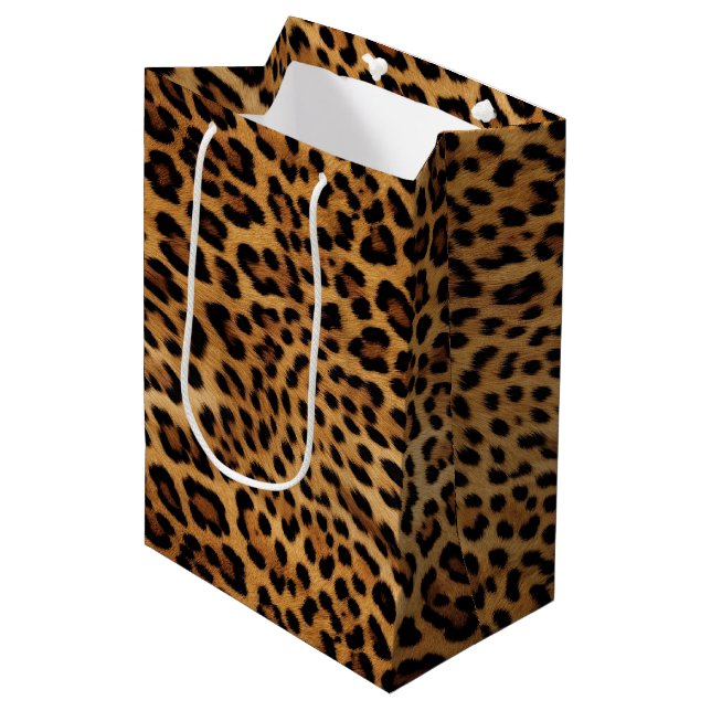 Bolsa De Regalo Mediana Impresión de leopardo marrón de moda