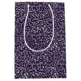 Bolsa De Regalo Mediana Impresión de leopardo púrpura