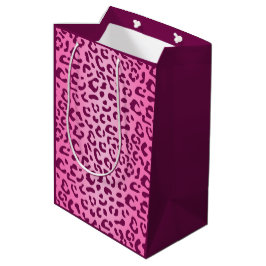 Bolsa De Regalo Mediana Impresión de leopardo rosa elegante