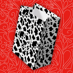 Bolsa De Regalo Mediana Impresión de vaca de granja de campo