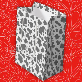 Bolsa De Regalo Mediana Impresión de vaca de granja de campo