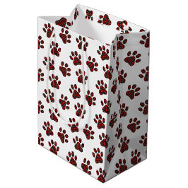 Bolsa De Regalo Mediana Impresiones de la hoja de papel de Tartán