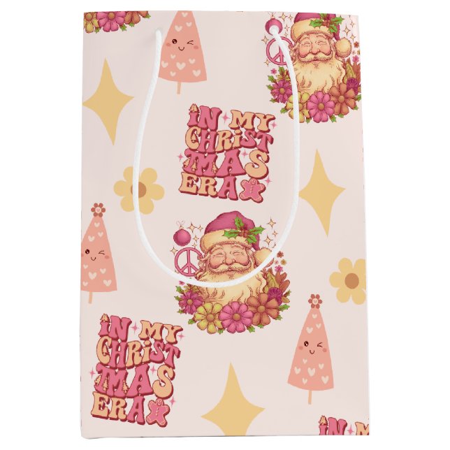 Bolsa De Regalo Mediana In My Christmas Era Groovy Santa (Anverso)