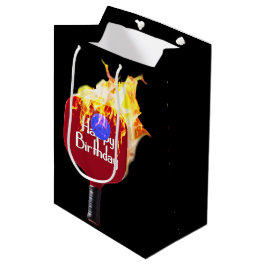 Bolsa De Regalo Mediana Incendio de remo de baloncesto feliz cumpleaños