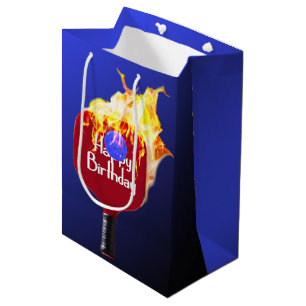 Bolsa De Regalo Mediana Incendio de remo de baloncesto feliz cumpleaños