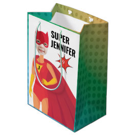 Bolsa De Regalo Mediana Increíble Chica de superhéroes regalo de cumpleaño