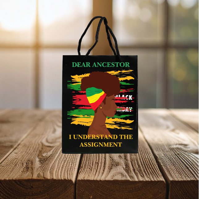 Bolsa De Regalo Mediana Independencia Negra Juneteenth  (Subido por el creador)