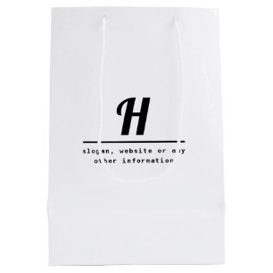 Bolsa De Regalo Mediana Info de monograma retro-moderno y empresa (u otra)
