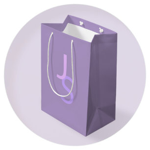 Bolsa De Regalo Mediana Iniciales superpuestas modernas con monograma   Pú