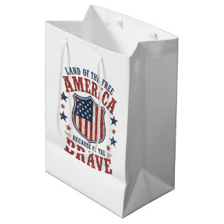 Bolsa De Regalo Mediana Insígnia de bandera patriótica 4 de julio