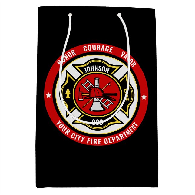 Bolsa De Regalo Mediana Insignia del Departamento de Bomberos de Rescate d (Subido por el creador)