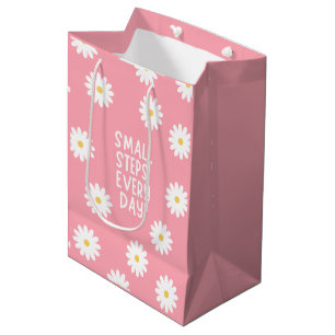 Bolsa De Regalo Mediana Inspiración floral rosa: pequeños pasos cada día