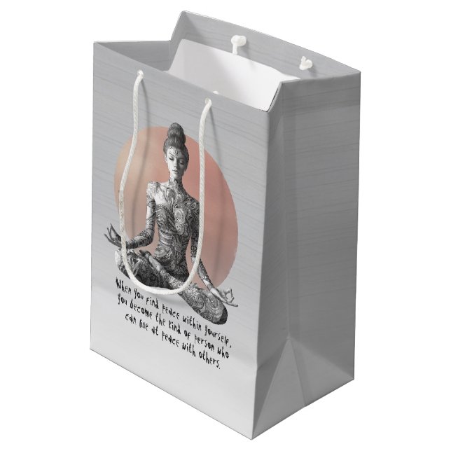 Bolsa De Regalo Mediana Instructor de Meditación de Yoga Reiki Master Lotu (Angulo reverso)