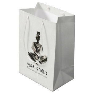 Bolsa De Regalo Mediana Instructor de Yoga Lotus Meditation Pose Brushstro