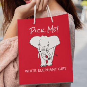 Bolsa De Regalo Mediana Intercambio de regalos sorpresa de Navidad White E