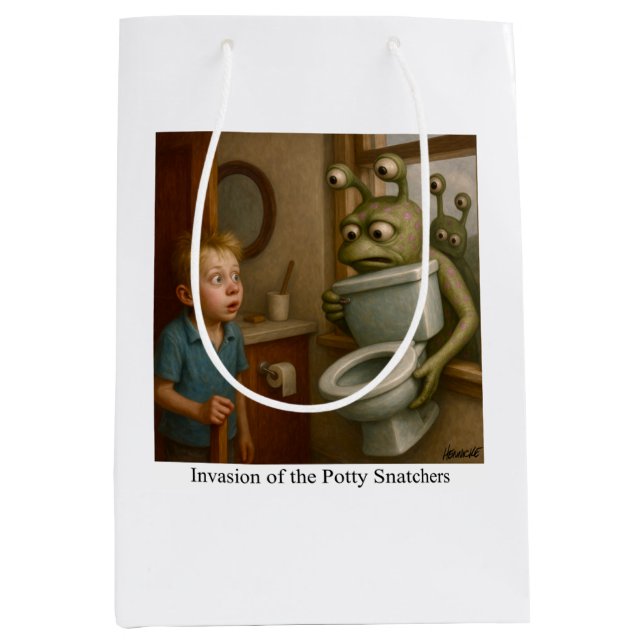 Bolsa De Regalo Mediana Invasión de los atracadores de poder (Anverso)