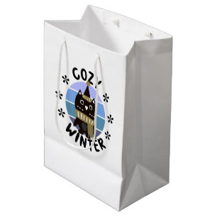 Bolsa De Regalo Mediana Invierno acogedor, lechuza dulce
