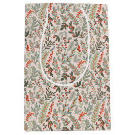 Bolsa De Regalo Mediana Invierno escandinavo floral y feriado de ferry