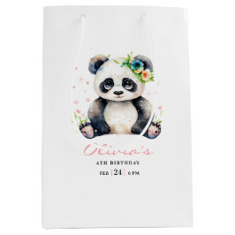 Bolsa De Regalo Mediana Invitación de cumpleaños de Panda, cumpleaños de C
