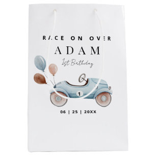 Bolsa De Regalo Mediana Invitación de cumpleaños para carreras de autos, c