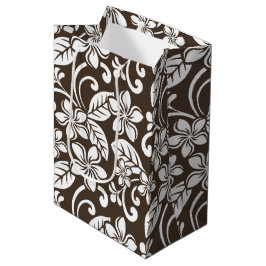 BOLSA DE REGALO MEDIANA ISLAND PLUMERIA (CAFÉ MARRÓN)