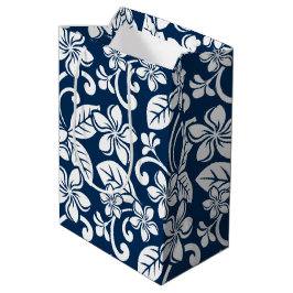 BOLSA DE REGALO MEDIANA ISLAND PLUMERIA (NAVY BLUE)